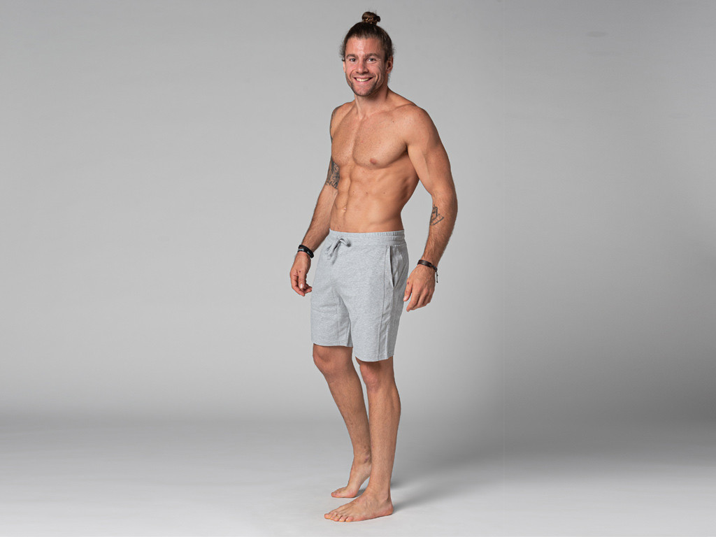 Short de Yoga Homme - Coton Bio Gris