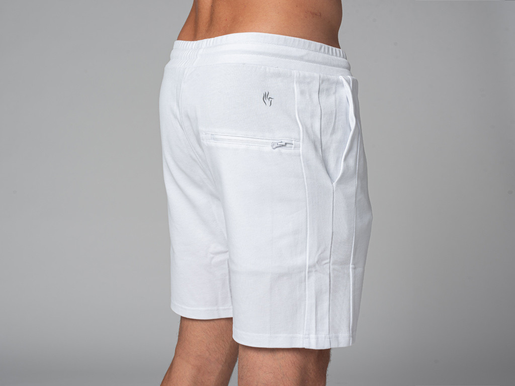Men's Straight Yoga Shorts - Organic Cotton White
