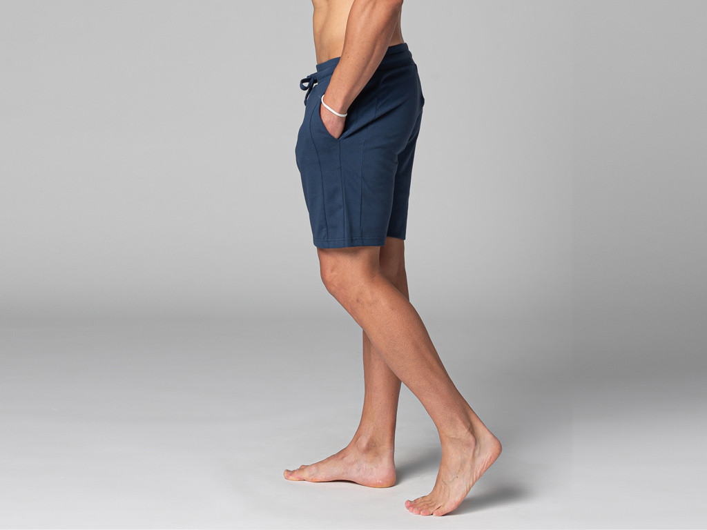 Short de Yoga Homme - Coton Bio Bleu