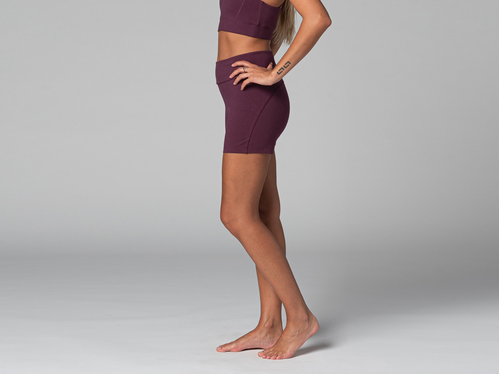 Yoga shorts Slim - Organic Plum