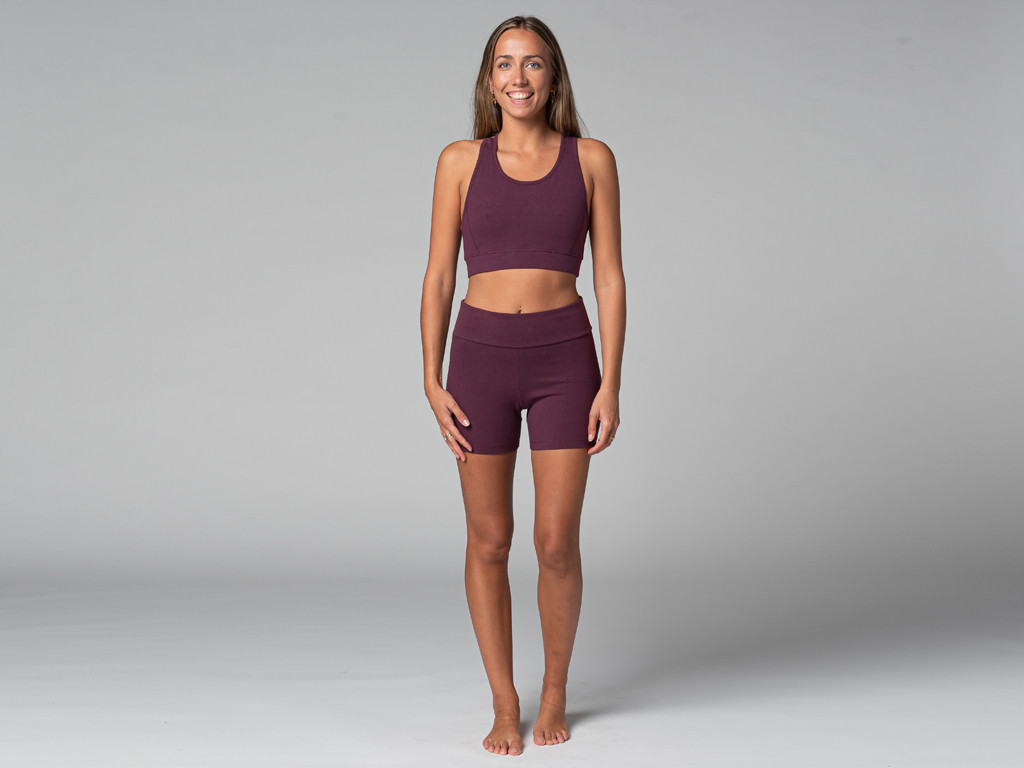 Pantaloncini yoga slim - Organici Prugna