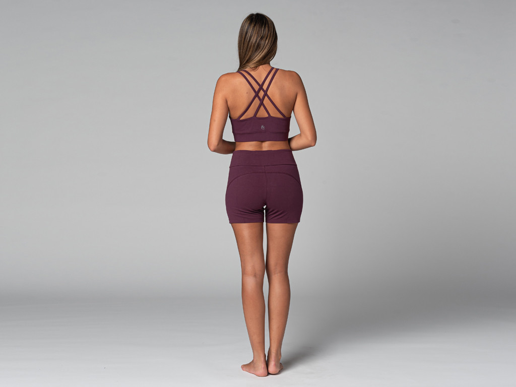 Yoga shorts Slim - Organic Plum