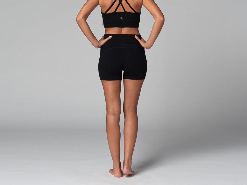 Short de yoga Slim - Bio Noir