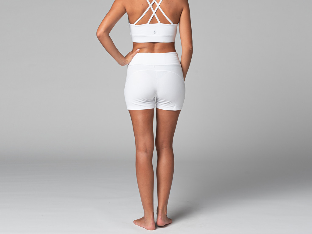 Short de yoga Slim - Bio Blanc