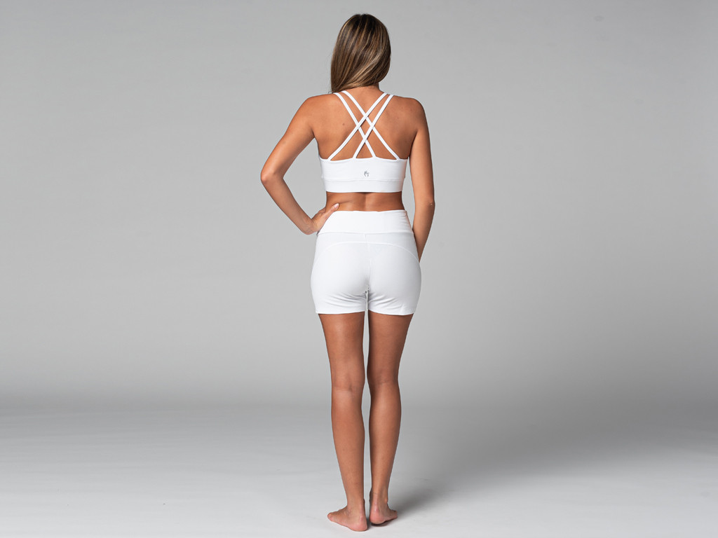 Short de yoga Slim - Bio Blanc