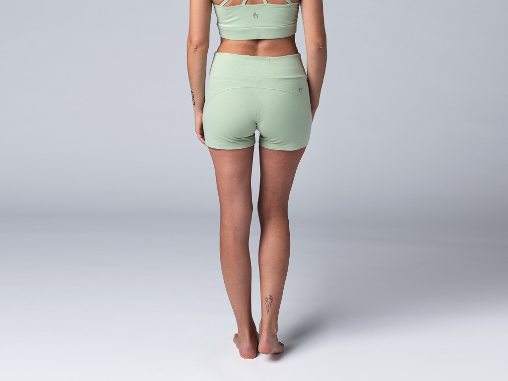 Shorts de yoga justos - Orgânico Verde