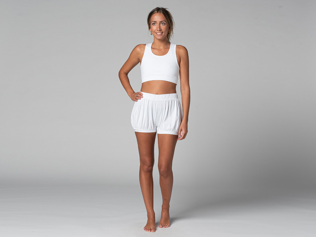 Short Femme Traditionnel Iyengar - Bio Blanc