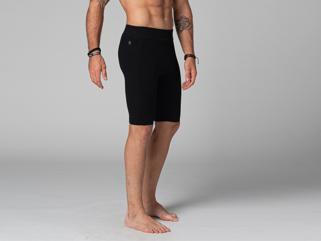 Short Homme Style Cycliste - Coton Bio Noir