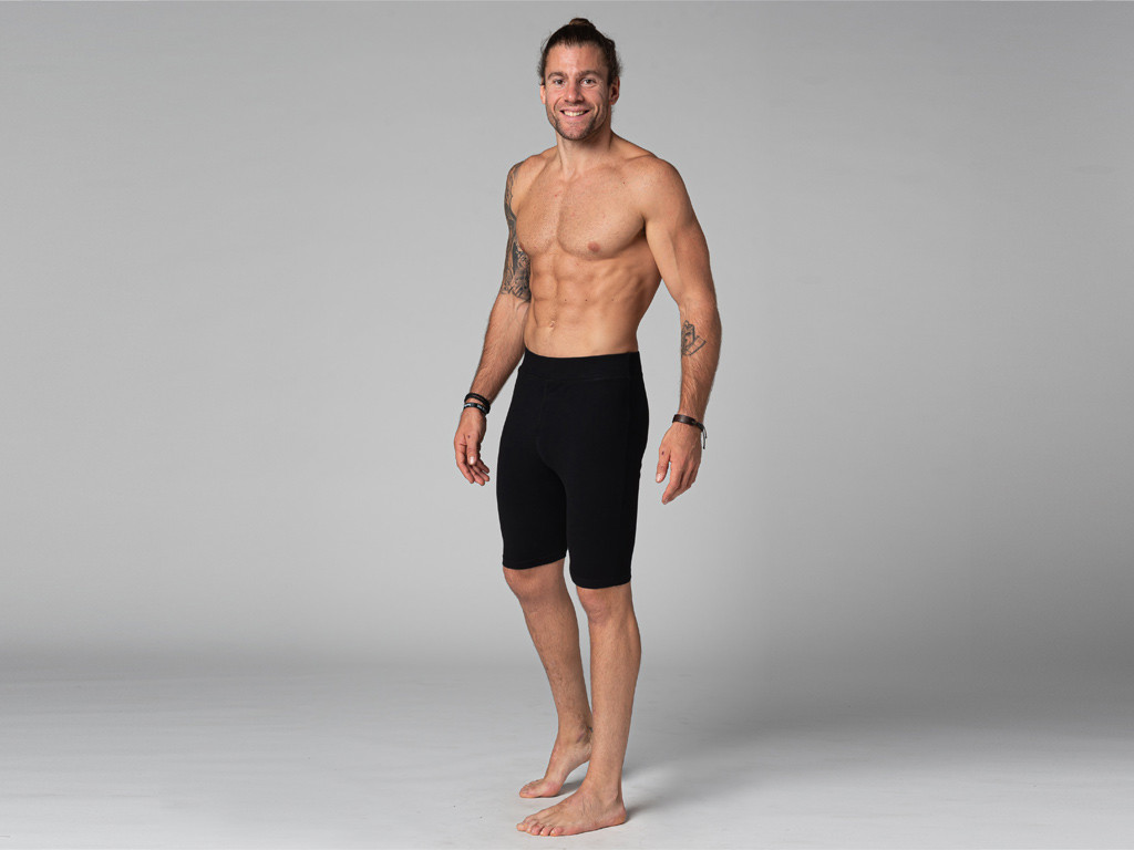 Short Homme Style Cycliste - Coton Bio Noir