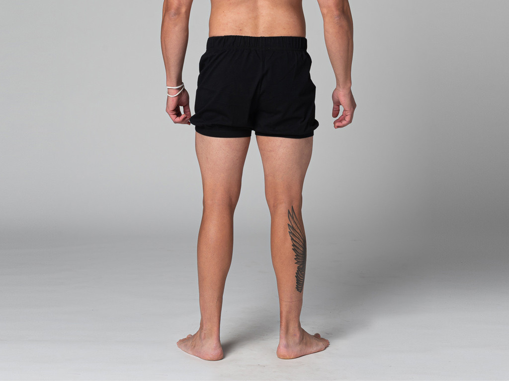 Short Homme Traditionnel Iyengar - Coton Bio Noir
