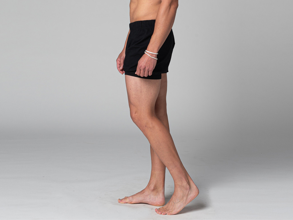 Pantaloncini tradizionali da uomo Iyengar - cotone biologico Nero