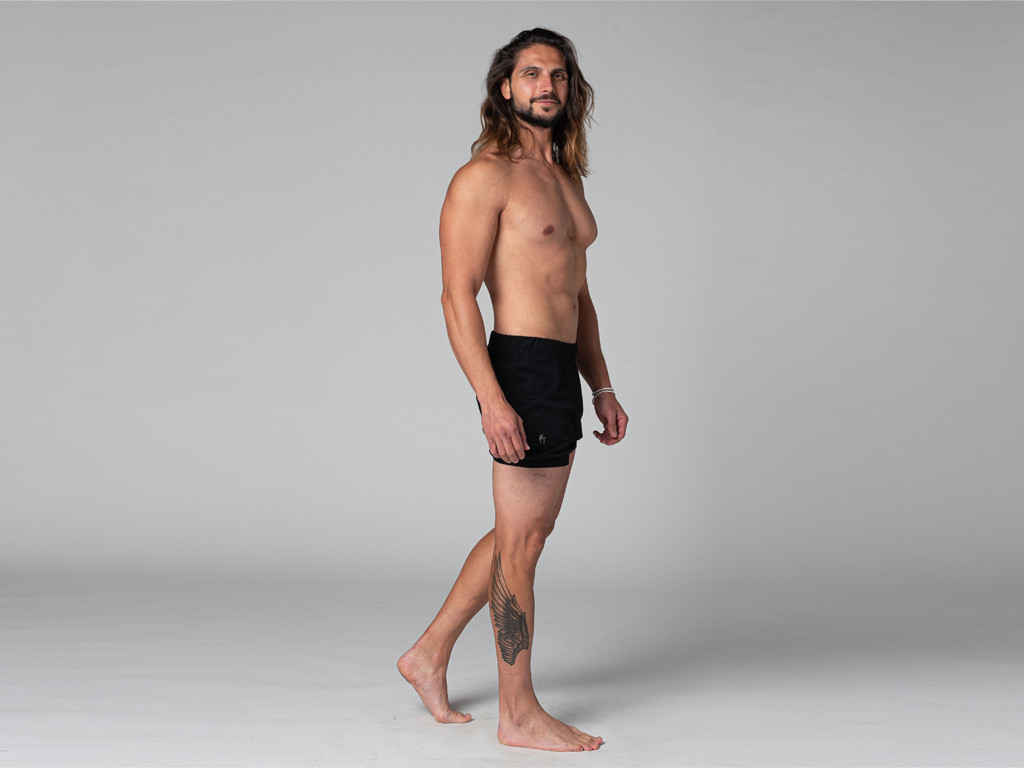 Pantalones Cortos Tradicionales Iyengar para Hombre - Algodón orgánico Negro