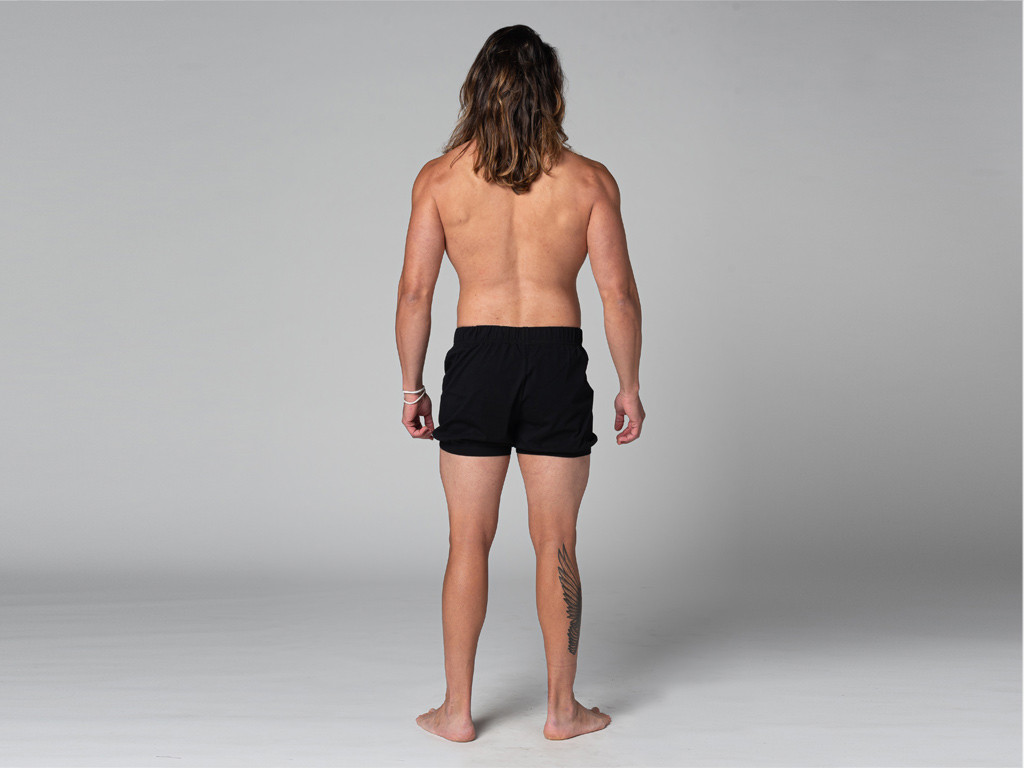 Pantalones Cortos Tradicionales Iyengar para Hombre - Algodón orgánico Negro