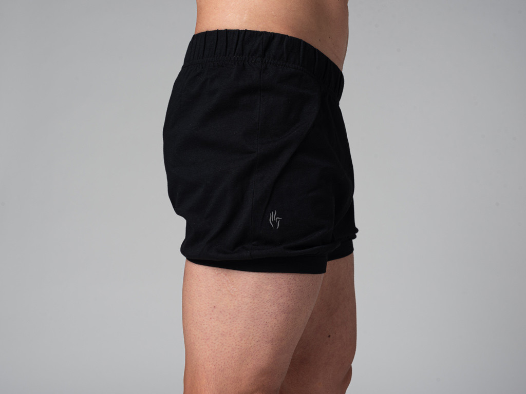Men's Traditional Iyengar Shorts - Organic Cotton Black