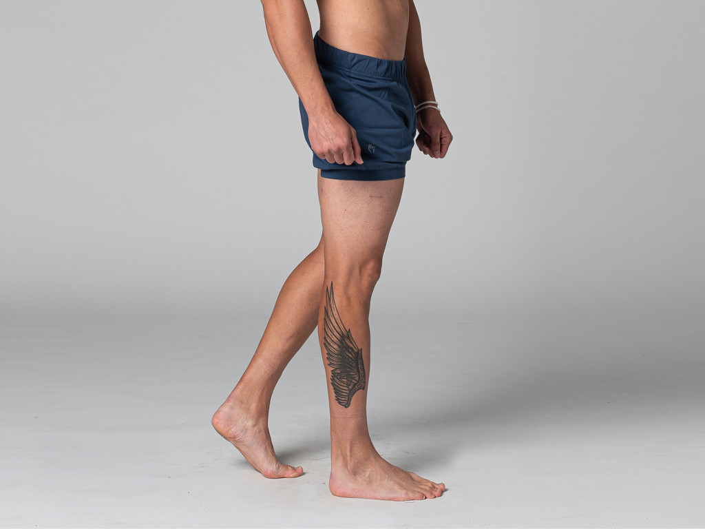 Short Homme Traditionnel Iyengar - Coton Bio Bleu