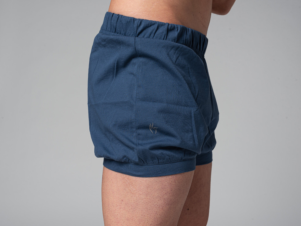 Pantalones Cortos Tradicionales Iyengar para Hombre - Algodón orgánico Azul