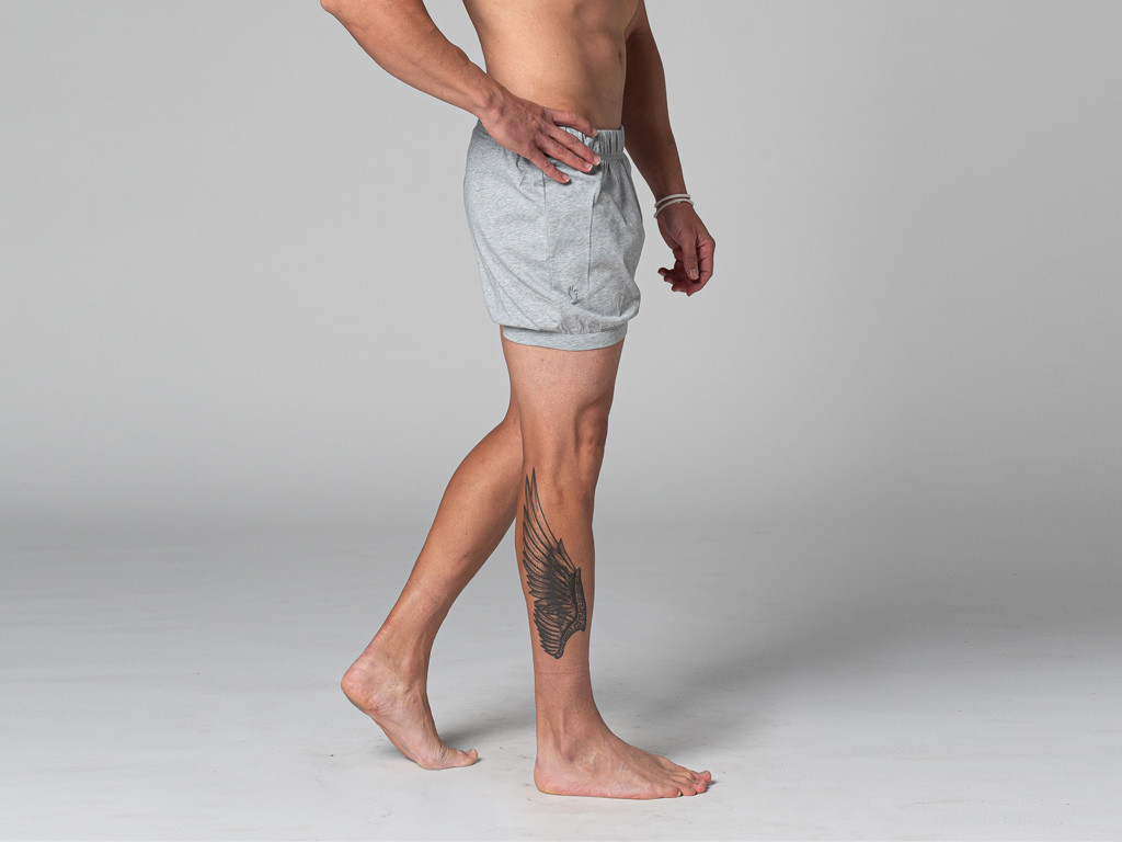 Pantaloncini tradizionali da uomo Iyengar - cotone biologico Grigio