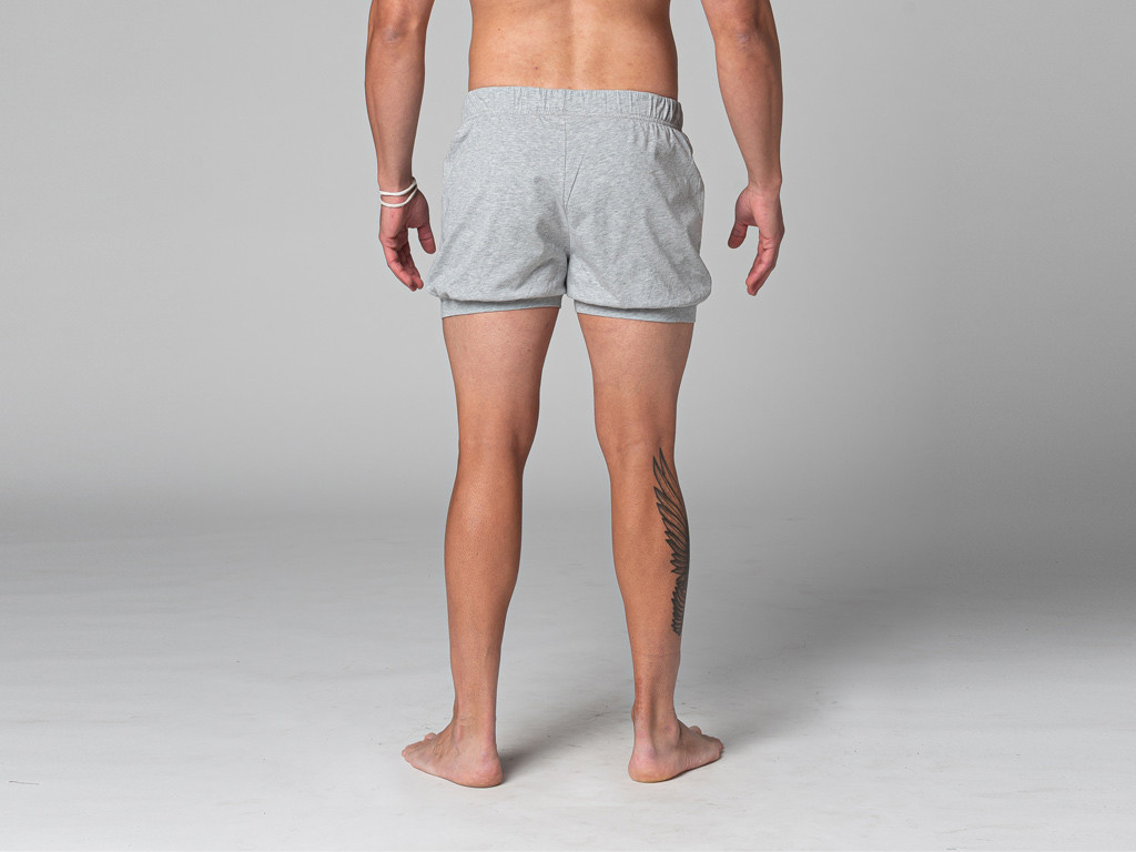 Pantalones Cortos Tradicionales Iyengar para Hombre - Algodón orgánico Gris