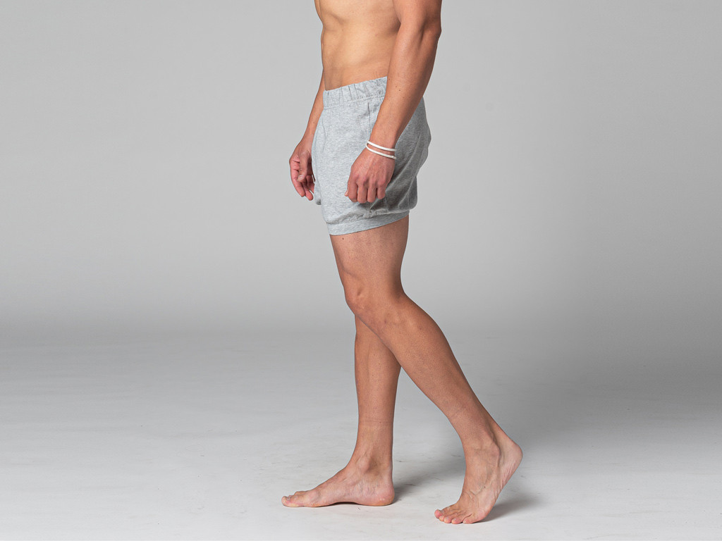Pantalones Cortos Tradicionales Iyengar para Hombre - Algodón orgánico Gris