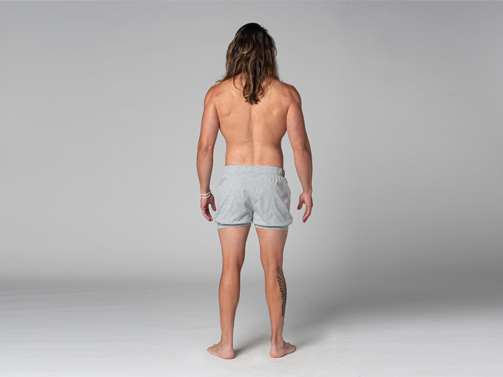 Pantaloncini tradizionali da uomo Iyengar - cotone biologico Grigio