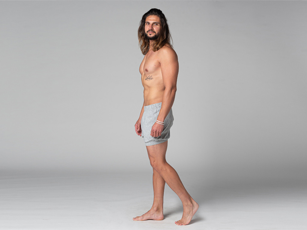 Pantalones Cortos Tradicionales Iyengar para Hombre - Algodón orgánico Gris