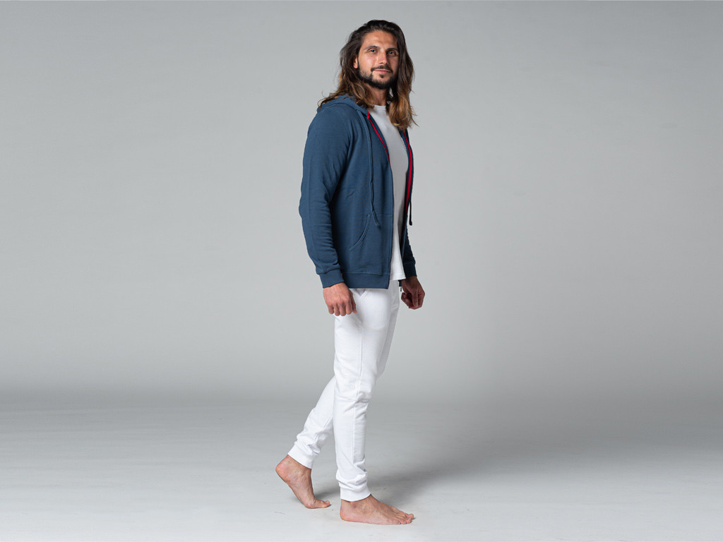 Sweat a Capuche Homme 100% Bio Bleu