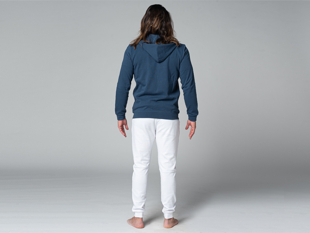 Sweat a Capuche Homme 100% Bio Bleu