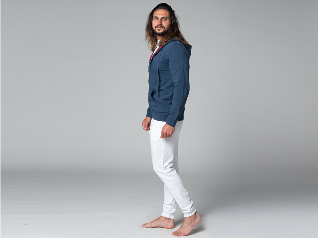 Sweat a Capuche Homme 100% Bio Bleu
