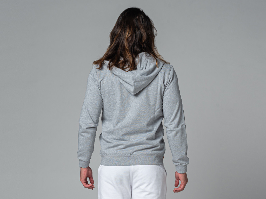 Felpa con cappuccio da uomo 100% biologica Grigio
