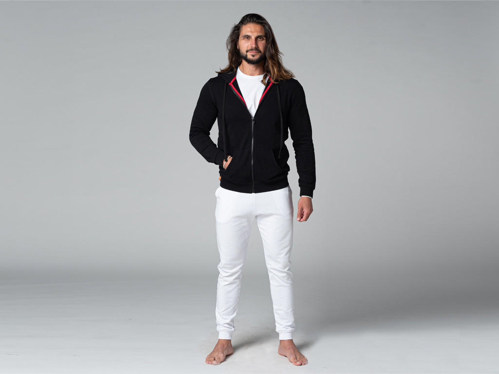 Sudadera con capucha para hombre orgánico Negro