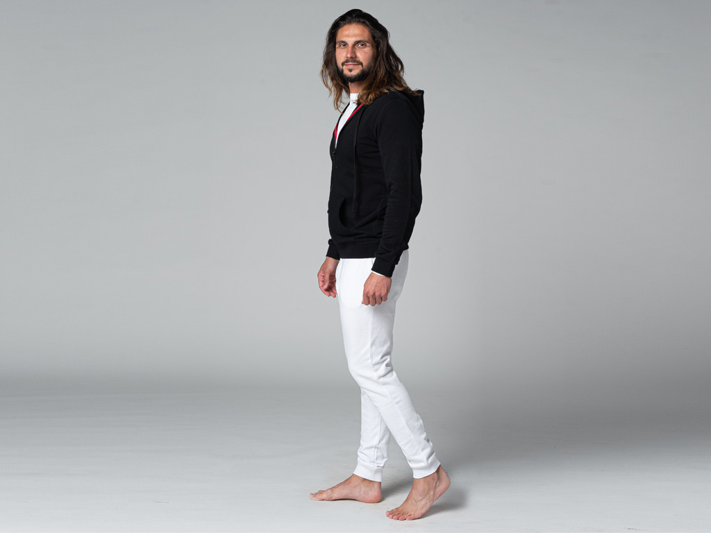 Sudadera con capucha para hombre orgánico Negro