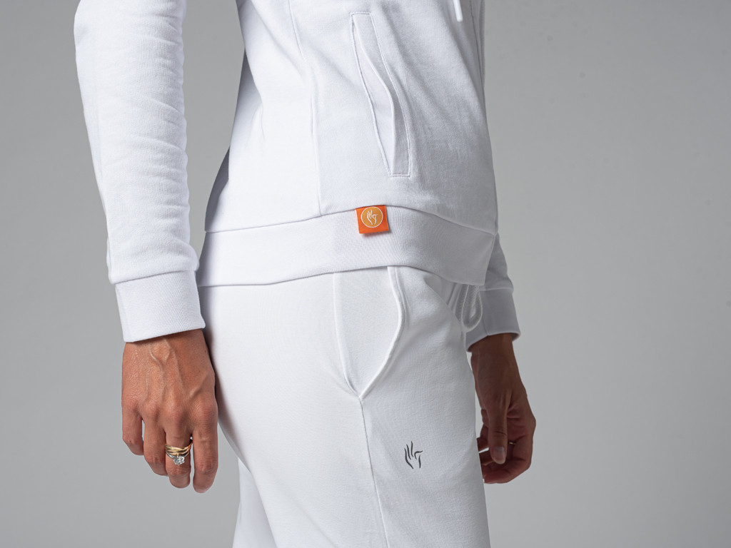 Damen-Sweatshirt mit Kapuze – Bio Weiß