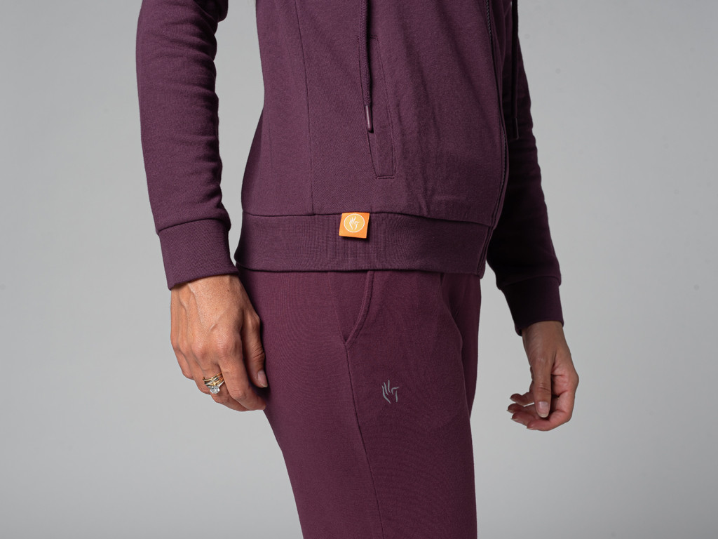 Sudadera con capucha para mujer - Orgánica Ciruela