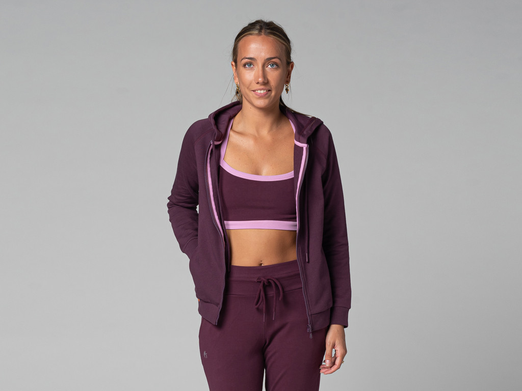 Sweat Capuche Femme - Bio Prune