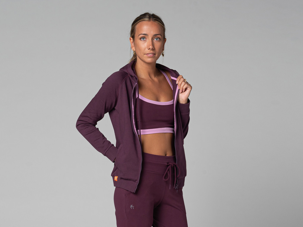 Sweat Capuche Femme - Bio Prune