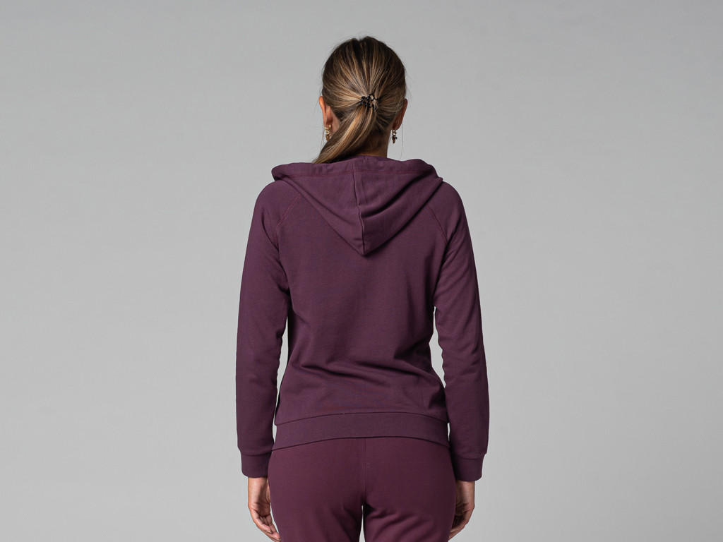 Sweat Capuche Femme - Bio Prune