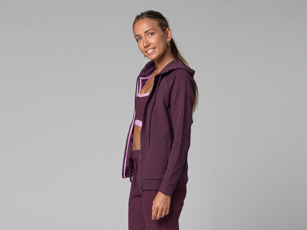 Sweat Capuche Femme - Bio Prune