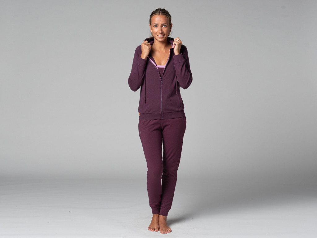 Sweat Capuche Femme - Bio Prune