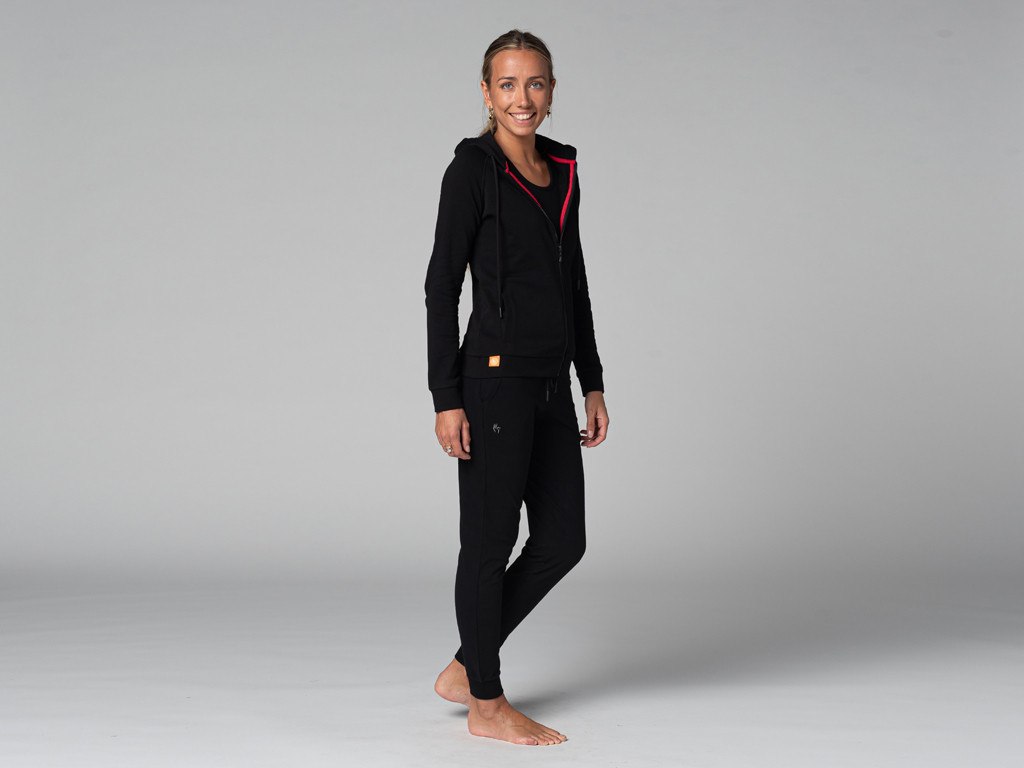 Damen-Sweatshirt mit Kapuze – Bio Schwarz