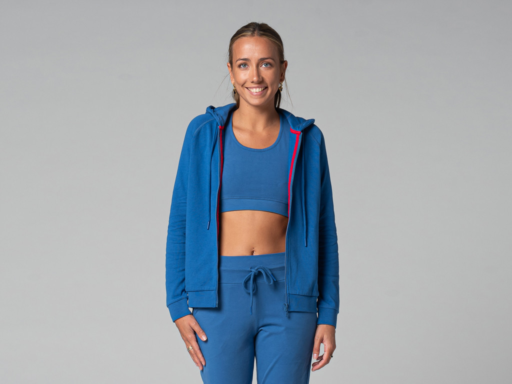 Sudadera con capucha para mujer - Orgánica Azul cálido