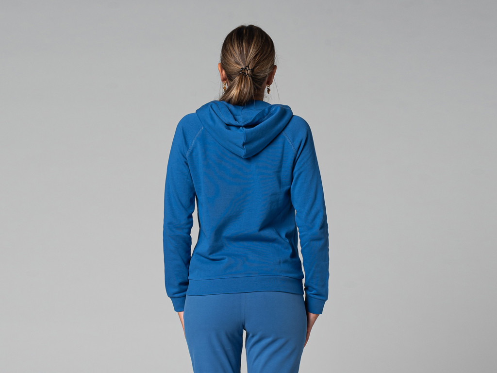 Sweat Capuche Femme - Bio Bleu Chaud