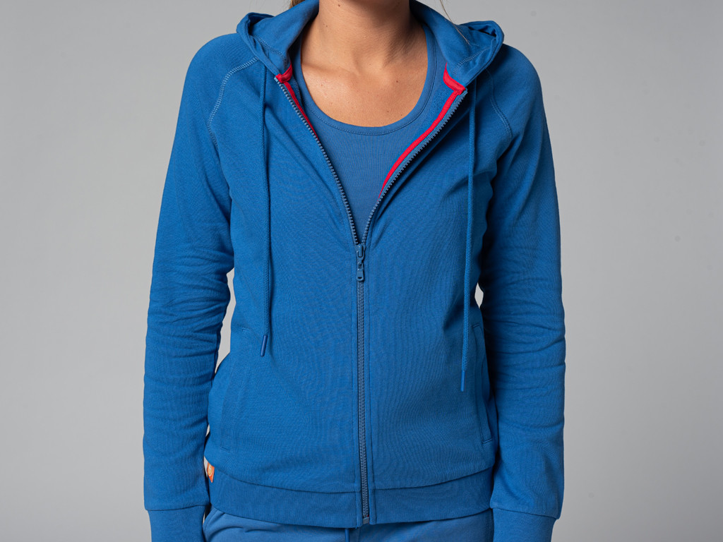 Sweat Capuche Femme - Bio Bleu Chaud