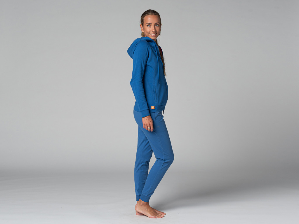 Sudadera con capucha para mujer - Orgánica Azul cálido