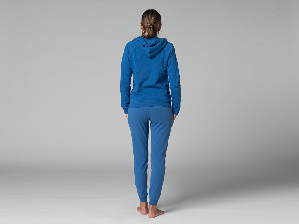Sudadera con capucha para mujer - Orgánica Azul cálido