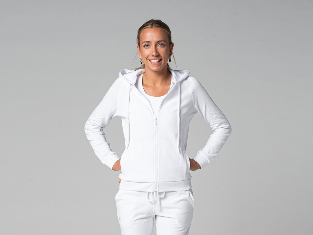 Damen-Sweatshirt mit Kapuze – Bio Weiß