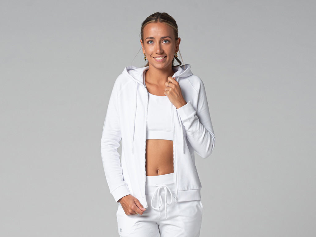 Moletom Feminino com Capuz - Orgânico Branco
