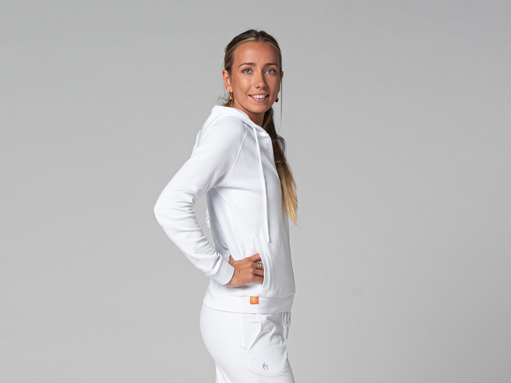 Moletom Feminino com Capuz - Orgânico Branco