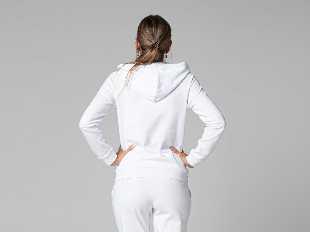 Damen-Sweatshirt mit Kapuze – Bio Weiß