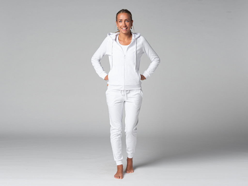 Damen-Sweatshirt mit Kapuze – Bio Weiß