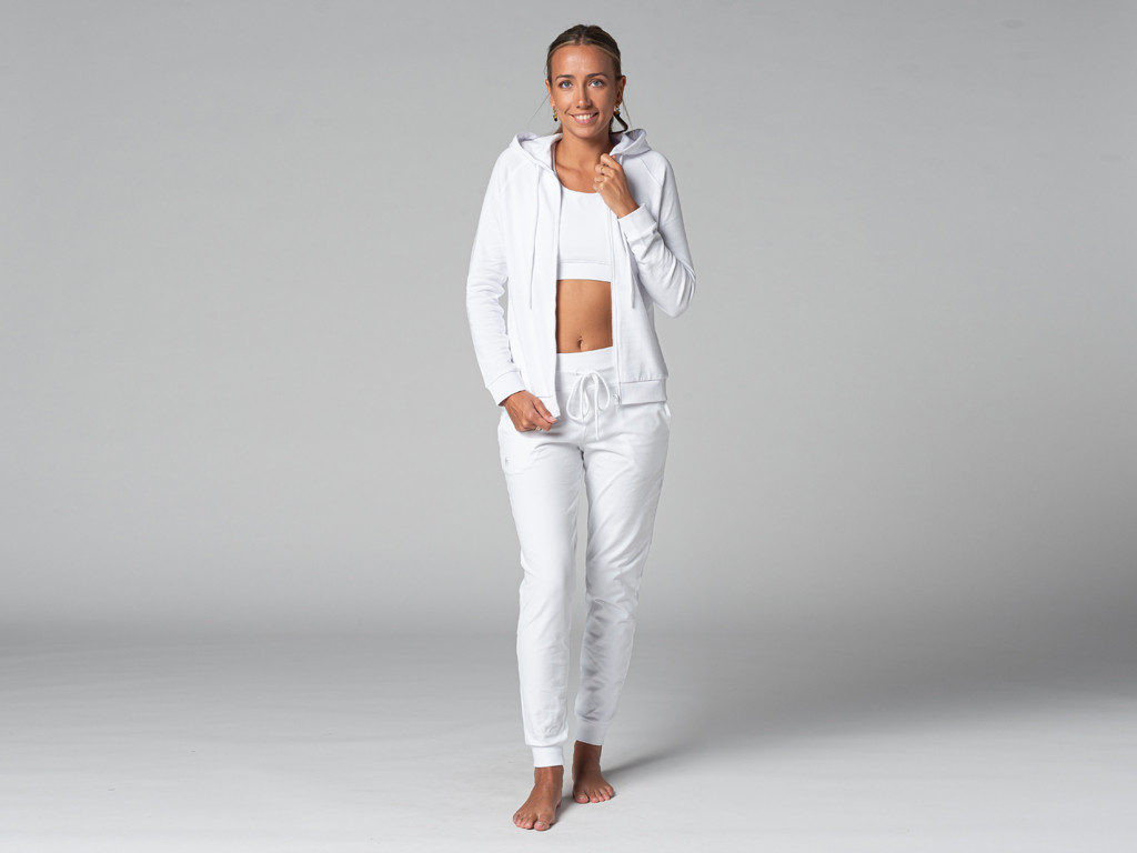 Damen-Sweatshirt mit Kapuze – Bio Weiß